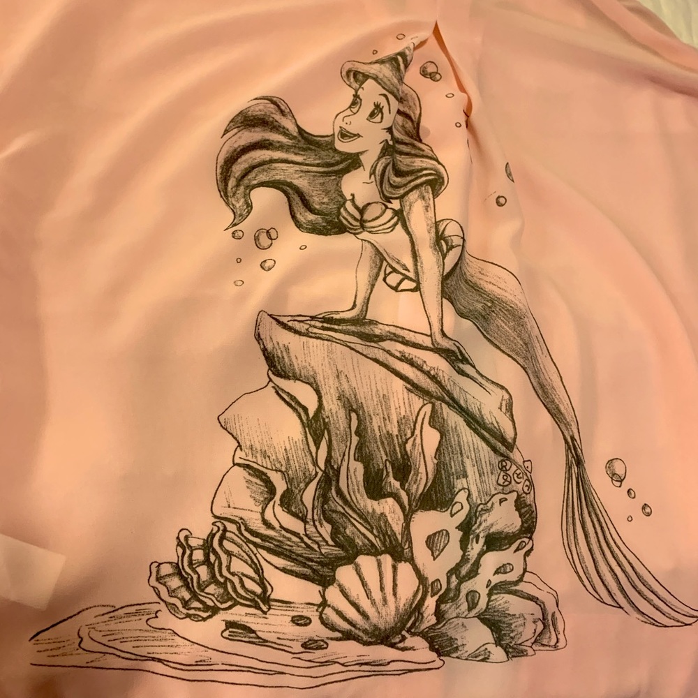 Disney Parks Ariel polyester button up top